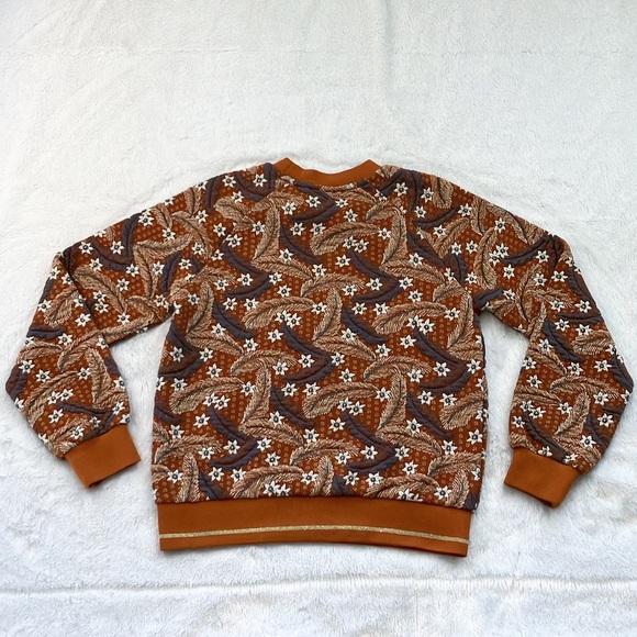 Like New & Other Stories Burnt Orange Floral Pullover Sweater - Picture 5 of 7